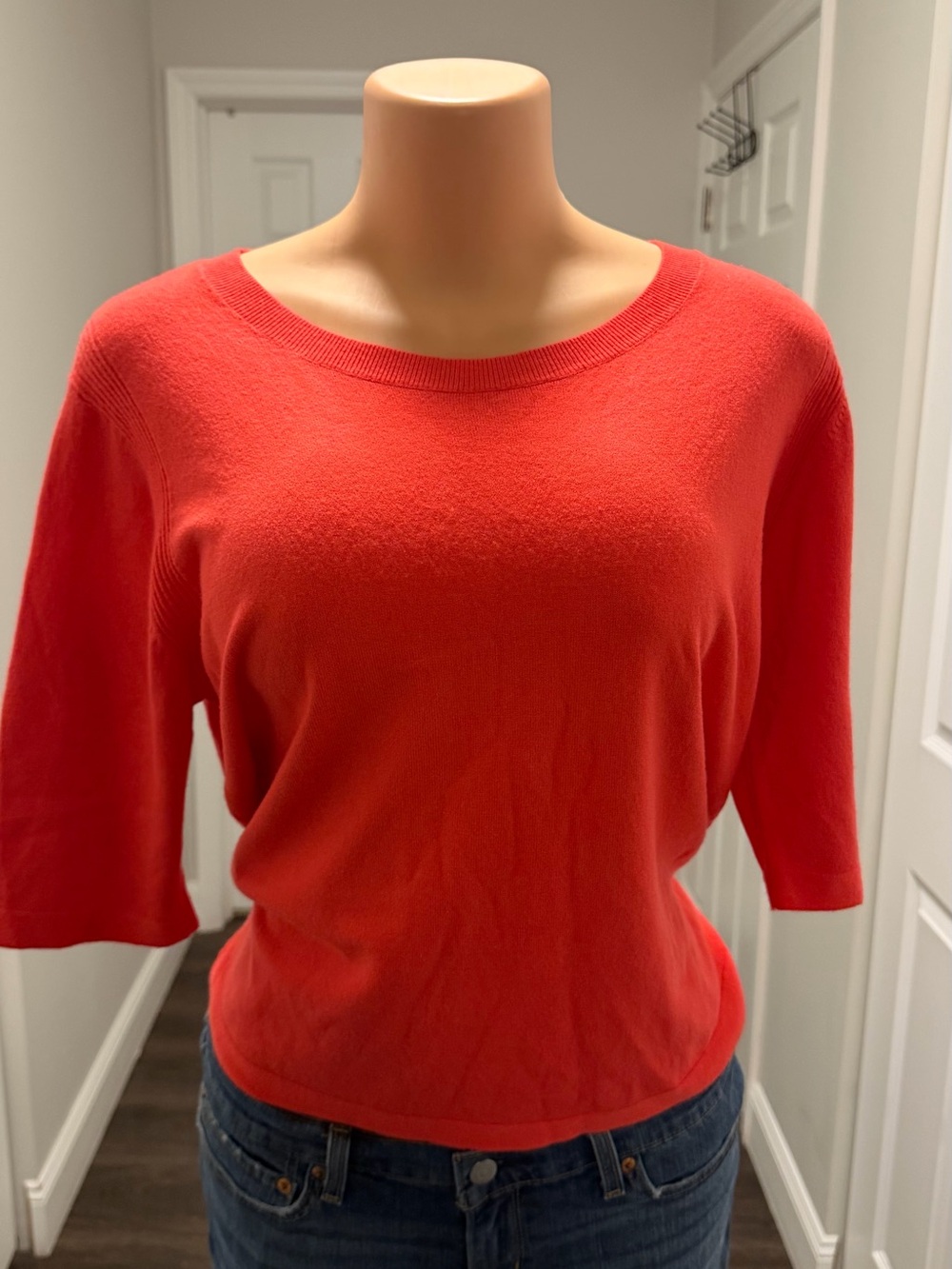 NWT Classic Women's Lightweight Red Crewneck Sweater SIZE XL